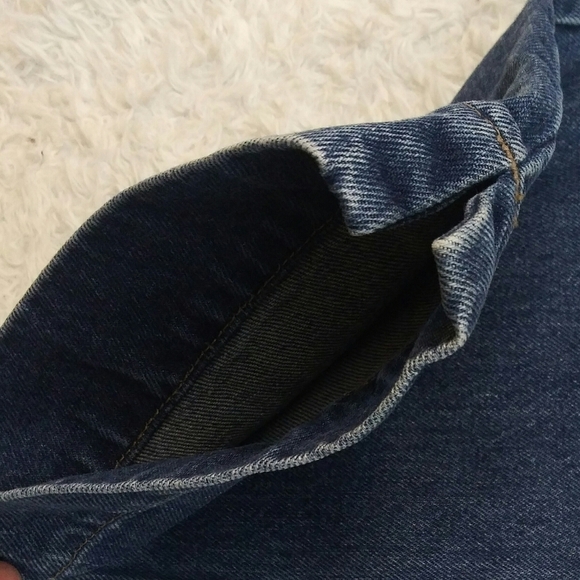 Eddie Bauer Vintage Blue Dark Wash Five Pocket High Rise Button Zip Ankle Jean - Picture 9 of 13